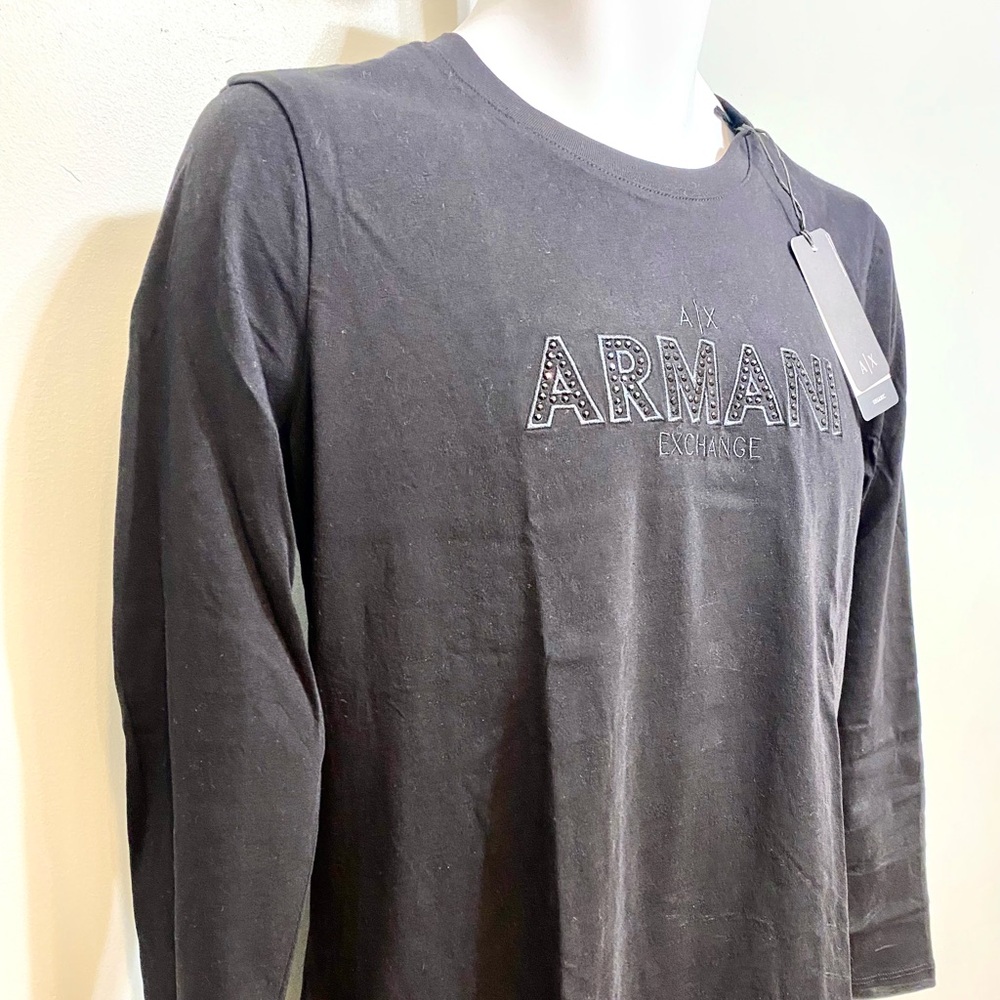 Armani Exchange Charcoal Long Sleeve Tee
